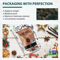 Soeos Star Anise Seeds (Anis Estrella), Whole Chinese Star Anise Pods, Dried Anise Star Spice, 4 oz.