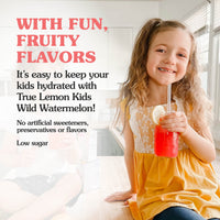 TRUE LEMON KIDS Wild Watermelon (10 Packets) - Hydration for Kids - No Preservatives, No Artificial Flavors, No Artificial Sweeteners - Low Sugar Water Flavoring - Drink Mix for Kids - Kids Juice Powdered Drink Mix