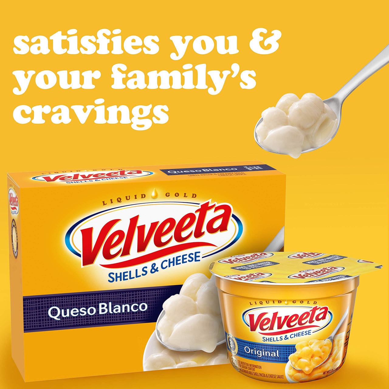 Velveeta Shells & Cheese Queso Blanco Shell Pasta & Cheese Sauce, Holiday Recipes (12 oz Box)