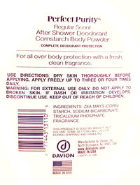 TAVERNIT Perfect Purity Talc Free After Shower Deodorant Cornstarch Body Powder Anti Friction Absorbs Sweat Made in the USA (2-10oz. Bottles)