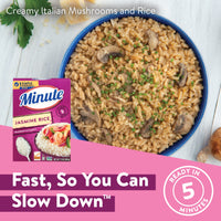 Minute Jasmine Rice, Instant Jasmine Rice for Quick Dinner Meals, 12-Ounce Box