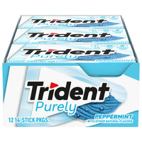 Trident Purely Peppermint Sugar Free Gum, 12 Packs of 14 Pieces (168 Total Pieces)