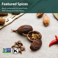 Soeos Black Cardamom 6 Ounces, NON GMO Verified, Kosher, Asian and India Cooking Spice, Smoky Flavor, Freshly Dried Cardamom, Cardamom Seeds, Cardamom Pods for Cooking, Whole Kali Elaichi, 6oz.