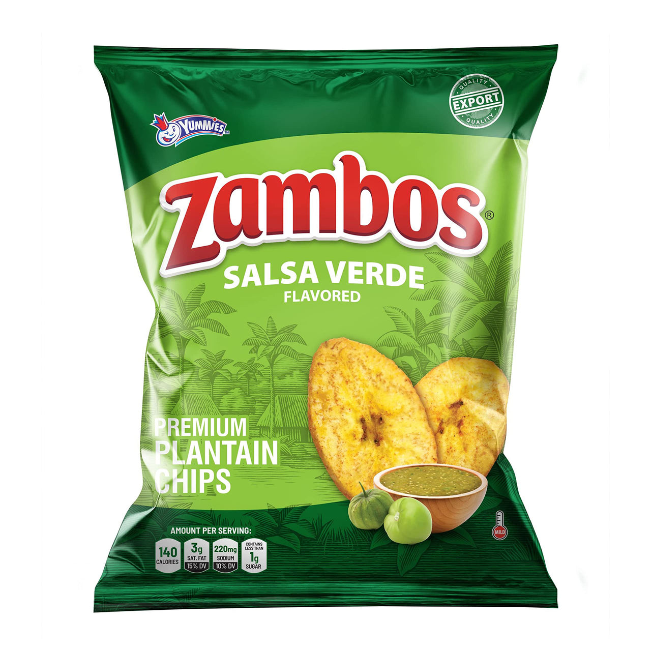 Zambos Plantain Chips Salsa Verde, Crunchy Premium Plantain Chips 5.30 oz (Pack of 1)