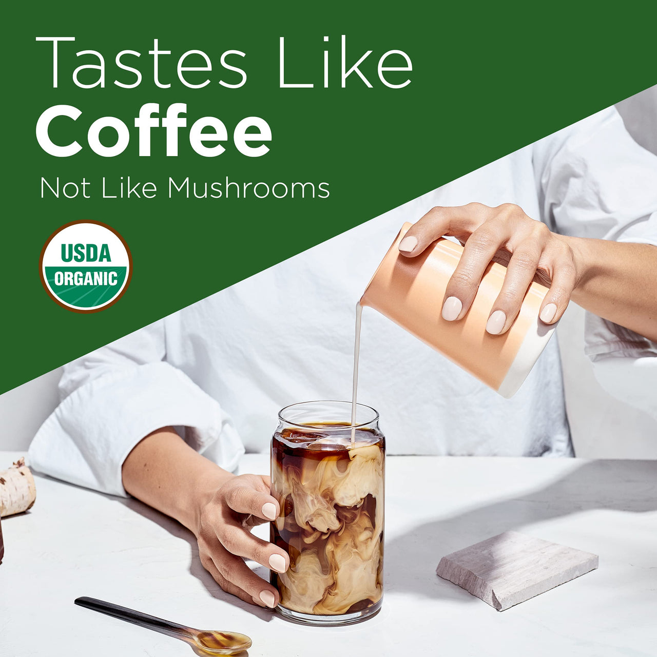 Organic Ground Coffee by Four Sigmatic | Medium Roast | Fair Trade Gourmet Coffee with Vitamin D, Chaga Mushroom, Zinc & Turkey Tail Mushroom | Nootropic Mushroom Coffee for Immune Support | 12oz Bag