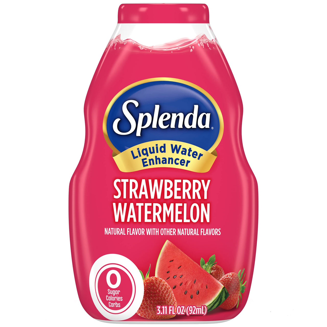 SPLENDA Liquid Water Enhancer Drops, Sugar Free, Zero Calorie, Natural Flavor, Concentrated Drink Mix, 3.11 Fl Oz Each Bottle (Strawberry Watermelon, 2 Pack)
