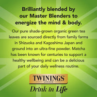 Twinings Organic Japanese Matcha, Pure Ground Green Tea Powder Culinary Grade, 3.53 Ounce/100g Bag
