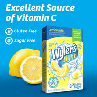 Wyler's  Light Singles Water Drink Mix To Go Powder Packets, Lemonade, 8 Count (Pack of 2)