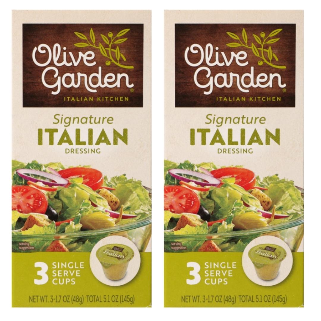 Olive Garden Signature Salad Italian Dressing 3 Single Serve Cups/Box-Set of 2