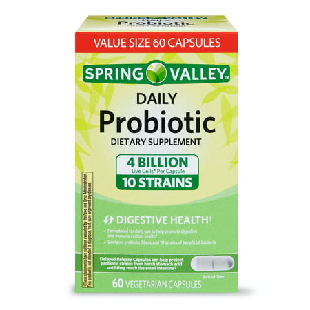Spring Valley Daily Probiotic Supplement Delayed-Release Capsules, 60 Count