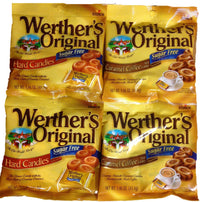 Werther's  Original Sugar-Free Candies Bundle - 4 Items: Sugar-Free Hard Candies and Sugar-Free Caramel Coffee Hard Candies 1.46 Ounce (Pack of 4)