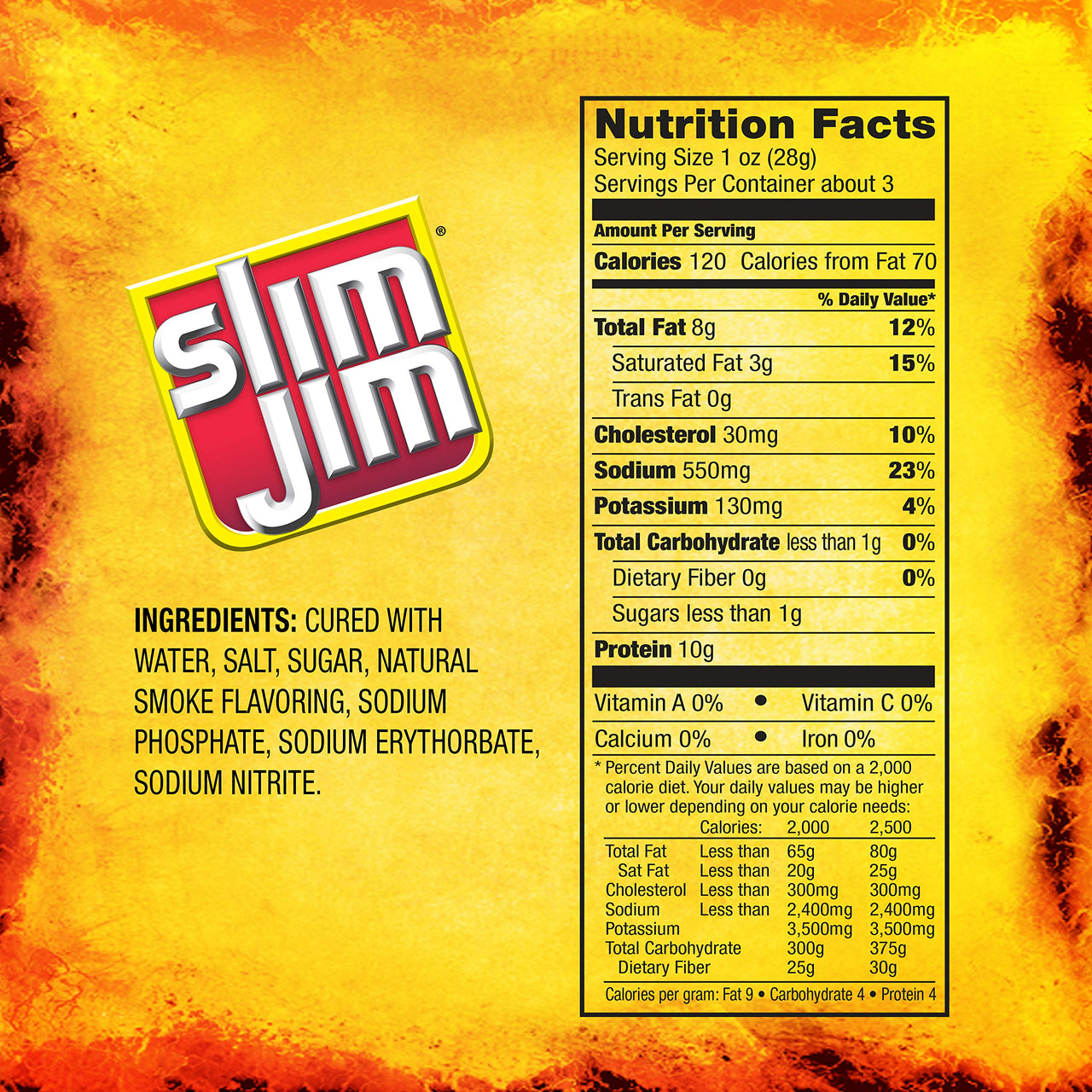 Slim Jim Bacon Jerky Hickory Smoked Flavor Bag, 2.75 oz