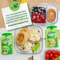 GoGo squeeZ Fruit on the Go, Apple Banana, 3.2 oz. (4 Pouches) - Tasty Kids Applesauce Snacks Made from Apples & Bananas - Gluten Free Snacks for Kids - Nut & Dairy Free - Vegan Snacks