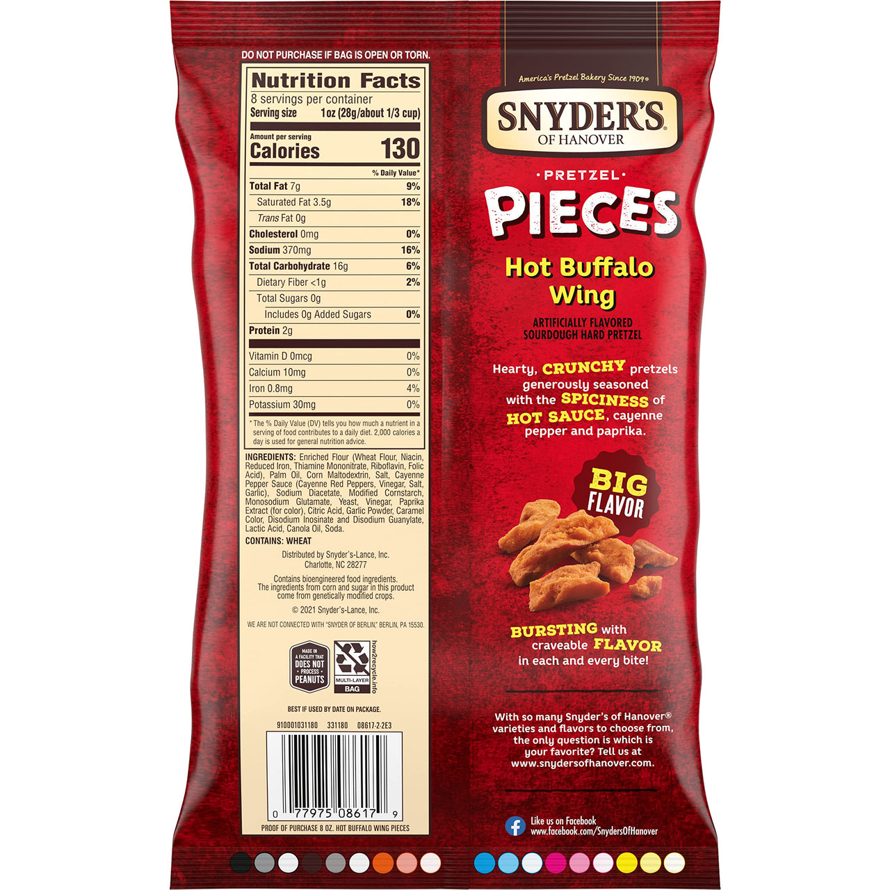 Snyder's  of Hanover Pretzel Pieces, Hot Buffalo Wing, 8 Oz