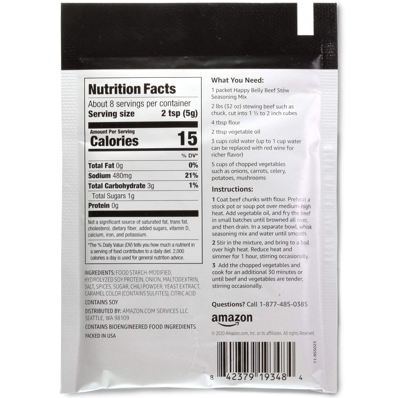 Happy Belly Beef Stew Seasoning Mix, 1.5 Oz (Pack of 12)