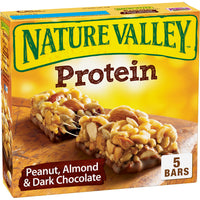 Nature Valley Chewy Protein Bars, Peanut Almond Dark Chocolate, 7.1 oz, 5 Count Box