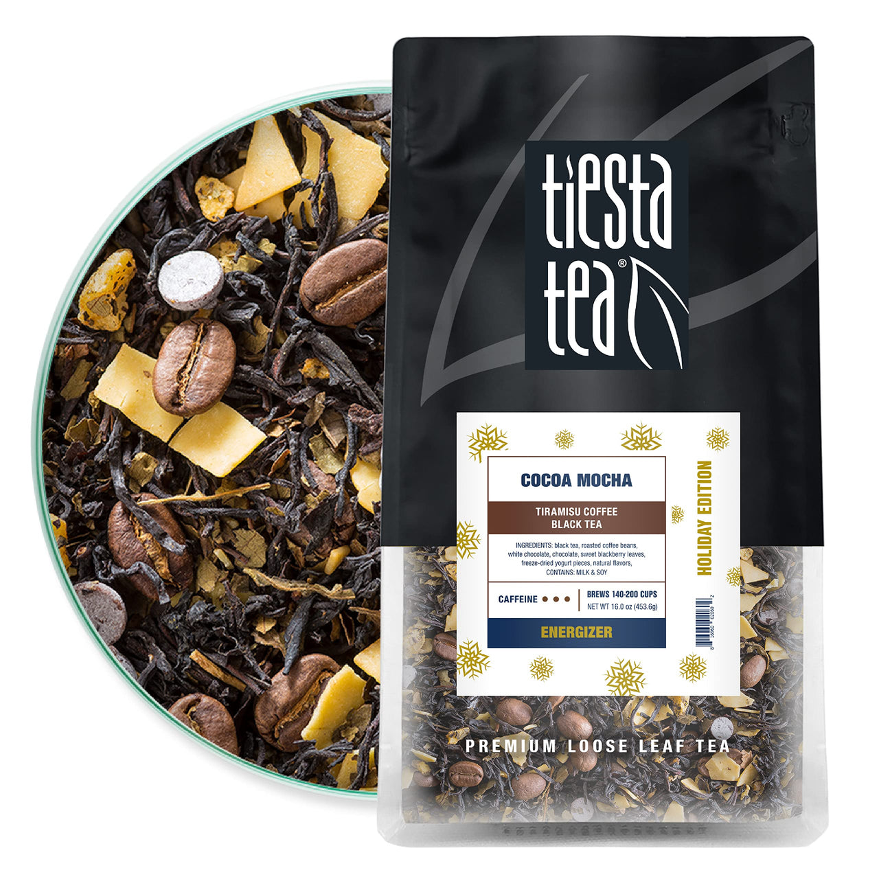 Tiesta Tea - Cocoa Mocha, Loose Leaf Tiramisu Coffee Black Tea, High Caffeine, Hot & Iced Tea, 16 oz Bulk Bag - 200 Cups, Natural Flavored, Black Tea Loose Leaf Blend