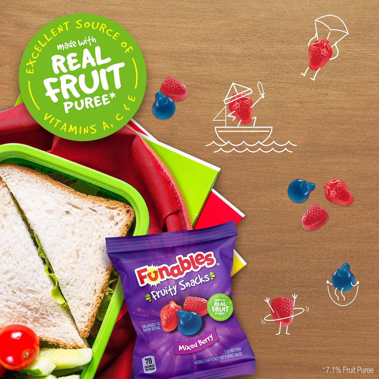 Funables Fruit Snacks, Mixed Berry, 10 Count
