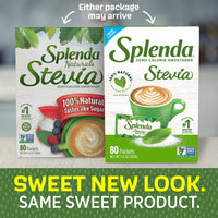 SPLENDA Stevia Zero Calorie Sweetener, Plant Based Sugar Substitute Granulated Powder, Single Serve Packets, 80 Count