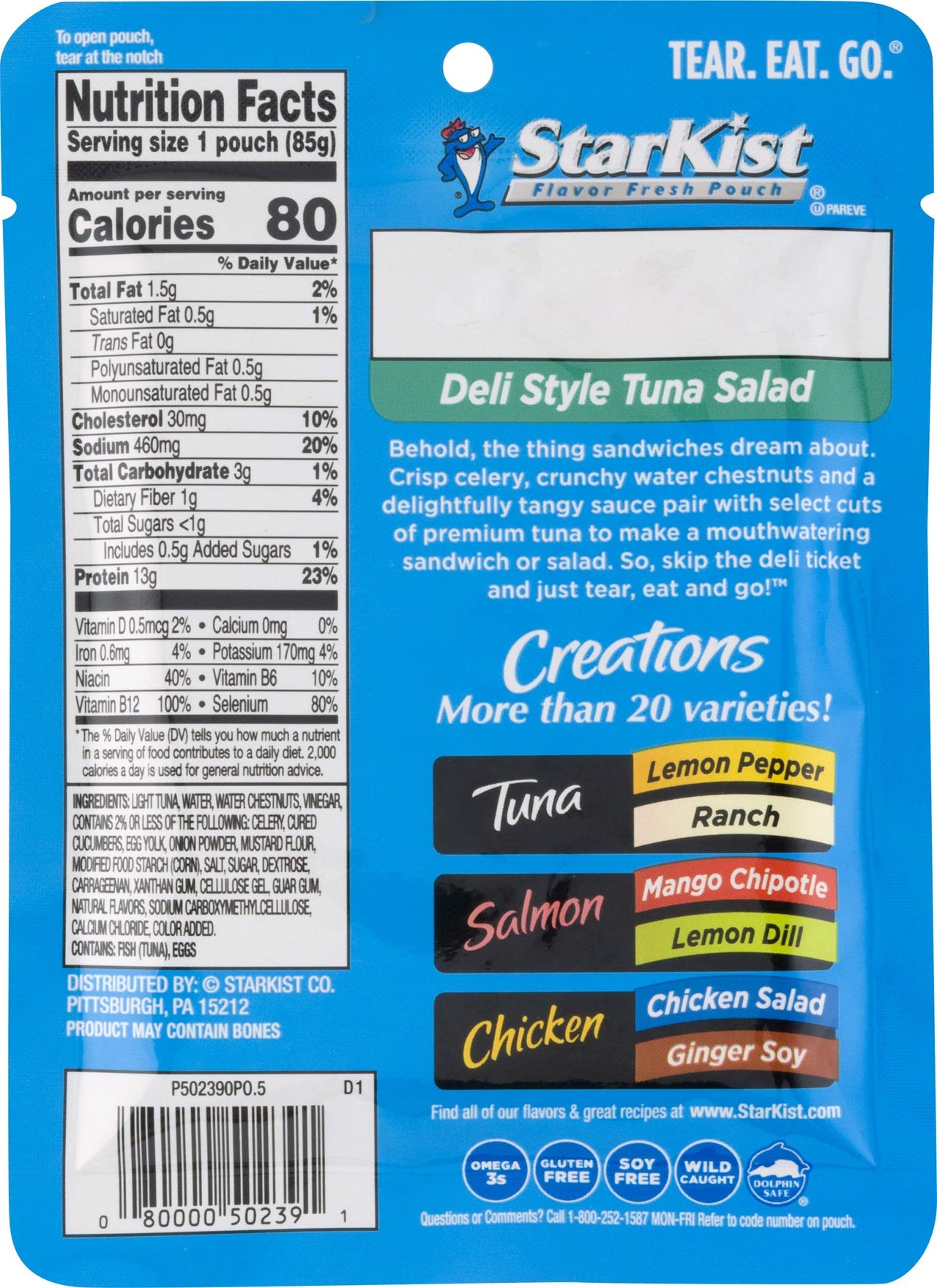 StarKist Ready-to-Eat Tuna Salad, Original Deli Style, 3 oz pouch (Pack of 24) (Packaging May Vary)