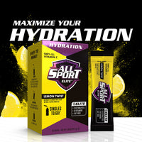 All Sport ELITE - Electrolyte Hydration Performance - Lemon Twist - Singles To Go Powder Packets (10 Sticks)