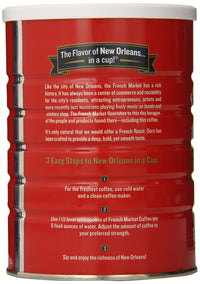French Market Coffee, French Roast Ground Coffee, 12 Ounce Metal Can
