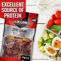 Jack Link's  Beef Jerky, Zero Sugar, Paleo Friendly Snack with No Artificial Sweeteners, 13g of Protein and 70 Calories Per Serving, No Sugar Everyday Snack, 7.3 oz (Pack of 2)