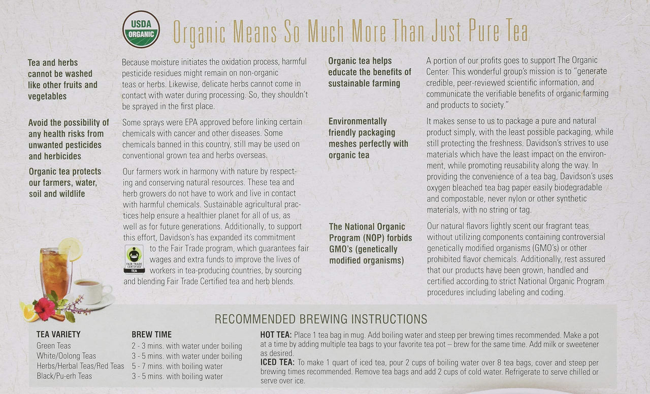 Davidson's  Tea Guayusa Energy, Unwrapped Tea Bags, 100 Count