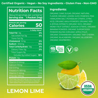 Organic Rapid Hydration Packets by Orgain, Lemon Lime Hydro Boost - Packed with Electrolytes & Superfoods, Less Sugar, Gluten Free, Vegan, No Soy Ingredients or Artificial Flavors, Non-GMO (Pack of 8)