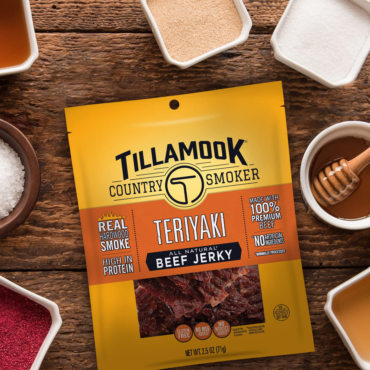 Tillamook Country Smoker Keto Friendly Zero Sugar Beef Jerky, Teriyaki, 6.5 Ounce