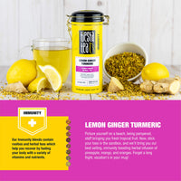 Lemon Ginger Turmeric, Loose Leaf Lemon Ginger Herbal Tea, Non-Caffeinated, Hot & Iced Tea, 5 oz Tin - 50 Cups, Natural Flavors, No Artificials, Herbal Tea Loose Leaf Blend
