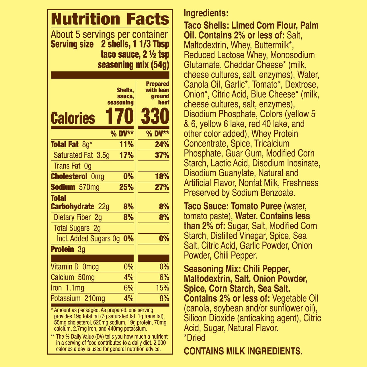 Old El Paso Stand 'N Stuff Bold Nacho Cheese Flavored Taco Dinner Kit, 9.5 oz