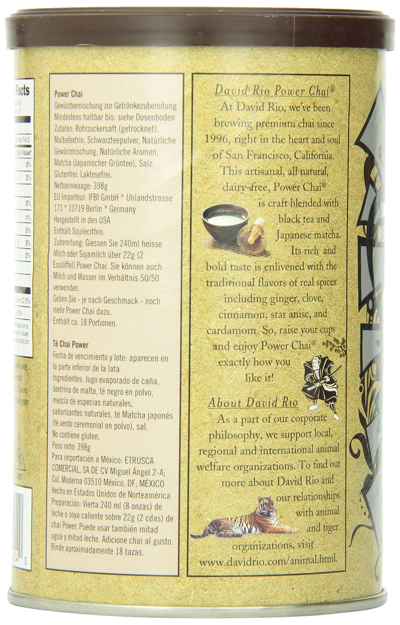 David Rio Power Chai With Matcha, 14 Ounce (Pack of 1)