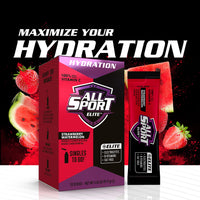 ALL SPORT ELITE - Electrolyte Hydration Performance - Strawberry Watermelon - Singles To Go Powder Packets (10 Sticks)