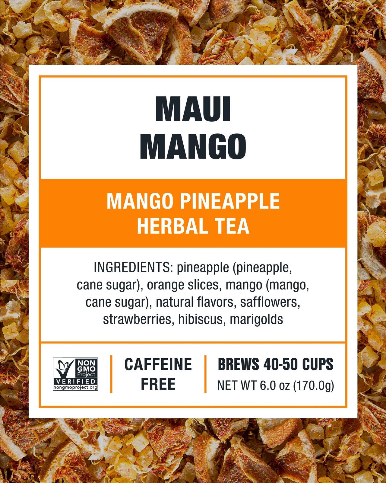 Tiesta Tea - Maui Mango, Loose Leaf Mango Pineapple Herbal Tea, Non-Caffeinated, Hot & Iced Tea, 6 oz Tin - 50 Cups, Natural Flavors, No Artificials, Herbal Tea Loose Leaf Blend