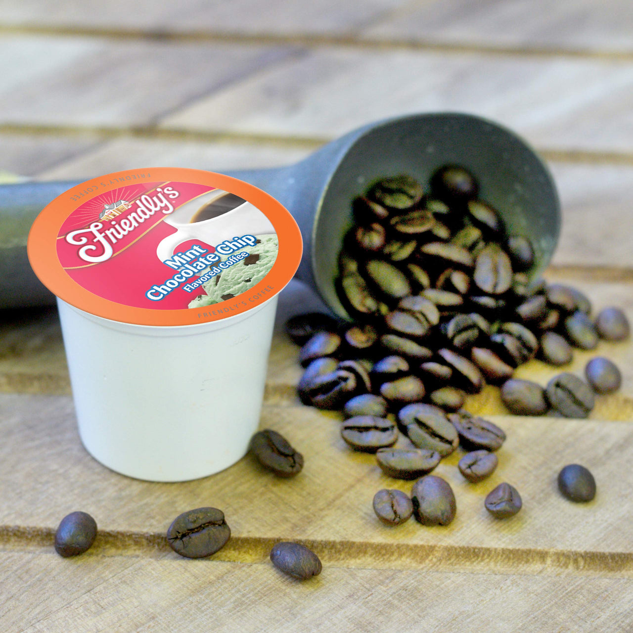 Friendly's  Flavored Ice Cream Coffee Pods, Compatible with Keurig K Cup Brewers (Mint Chocolate Chip, 12 Count)