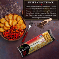 KA-ME Gluten Free Spicy Sweet Chili Rice Crackers 3.5 oz, Pack of 12, Authentic Asian Ingredients and Flavors, Certified Gluten Free Crackers, No Artificial Flavors/Colors, Non GMO Snacks, Served with Asian Salmon, Cream Cheese, Egg & Tuna Salad, Asian