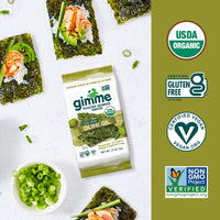 gimMe - Extra Virgin Olive Oil - 6 Count - Organic Roasted Seaweed Sheets - Keto, Vegan, Gluten Free - Great Source of Iodine & Omega 3s - Healthy On-The-Go Snack for Kids Adults
