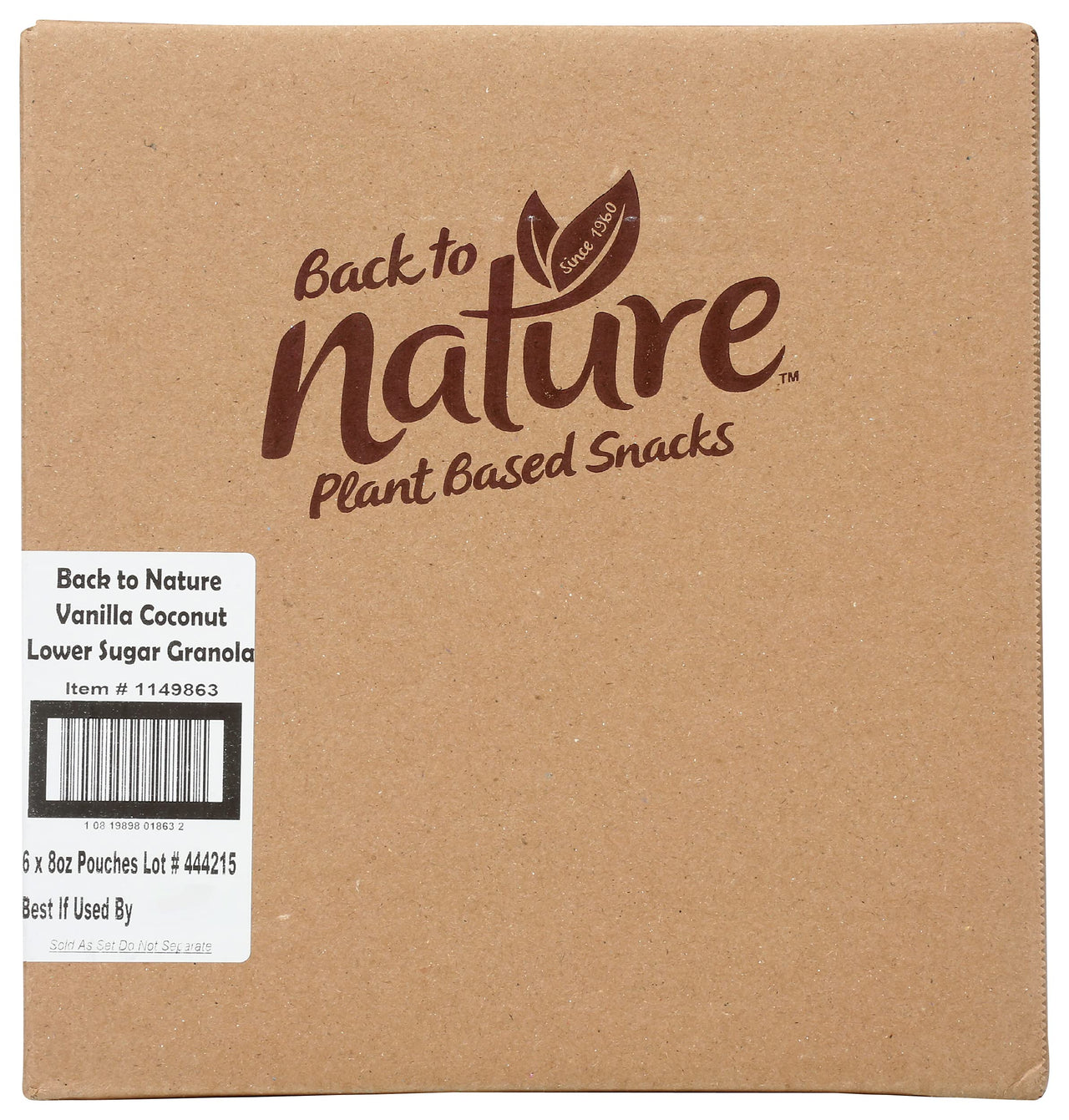 Back To Nature Lower Sugar Granola, Non-Gmo Vanilla Coconut, 8 Ounce