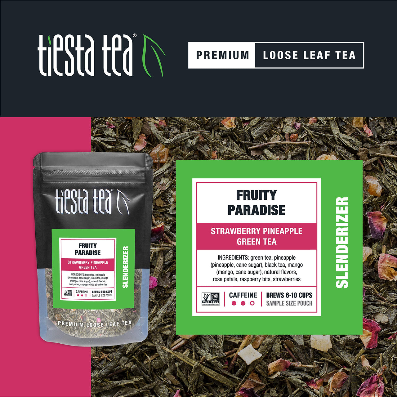 Tiesta Tea - Loose Leaf Starter Kit, Tea Set with Black, Green, Herbal Tea Sample Bags, Disposable & Eco-Friendly Tea Filters (100 Count), Brews Hot & Iced Tea
