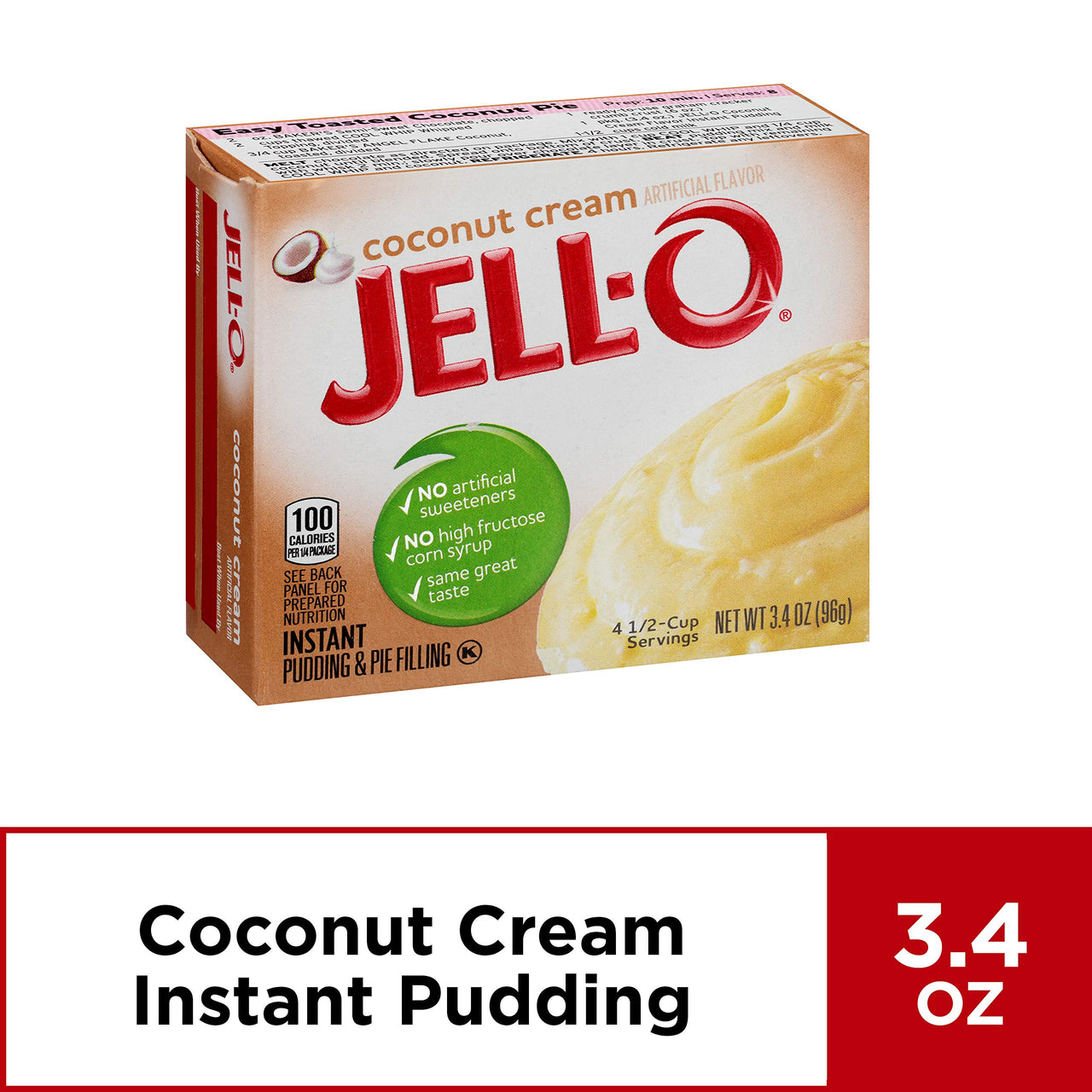 Jell-O Cook and Serve Coconut Cream Pudding, 3.4 oz Box