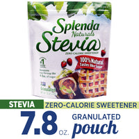 SPLENDA Stevia Zero Calorie Sweetener for Baking, Plant Based Sugar Substitute Granulated Powder, 7.8 oz Resealable Pouch
