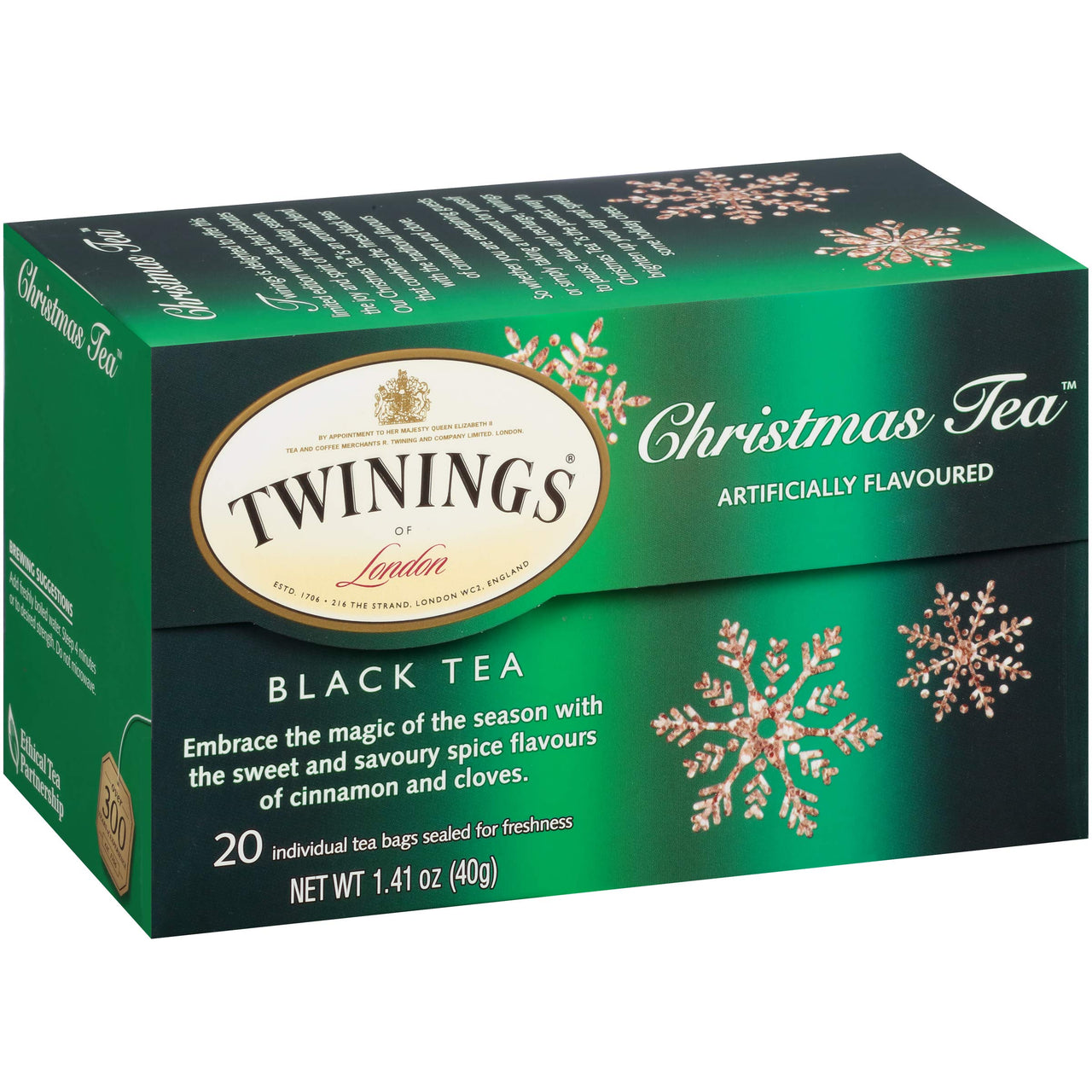Twinings of London Holiday Variety Tea Bag Pack, Christmas Tea and Winter Spice, 20 Count (Pack of 4)