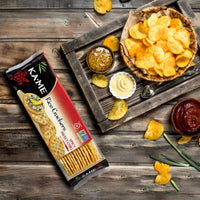 KA-ME Gluten Free Spicy Sweet Chili Rice Crackers 3.5 oz, Pack of 12, Authentic Asian Ingredients and Flavors, Certified Gluten Free Crackers, No Artificial Flavors/Colors, Non GMO Snacks, Served with Asian Salmon, Cream Cheese, Egg & Tuna Salad, Asian