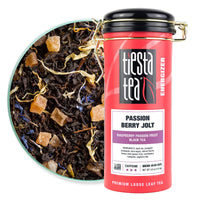 Tiesta Tea - Passion Berry Jolt, Loose Leaf Raspberry Passion Fruit Black Tea, High Caffeine, Hot & Iced Tea, 4 oz Tin - 50 Cups, Natural, Flavored, Black Tea Loose Leaf