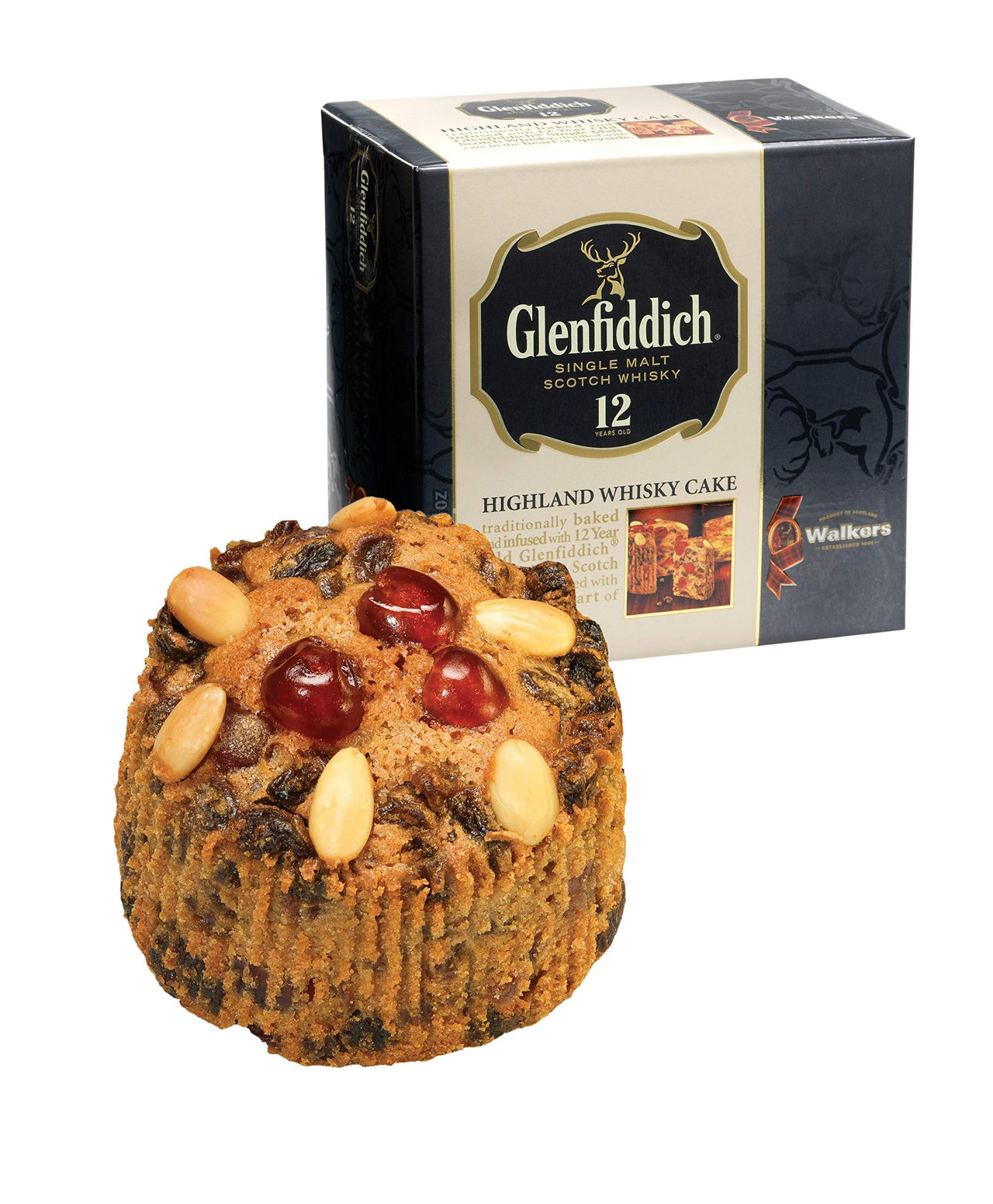 Walker's  Shortbread Glenfiddich Highland Holiday Whisky Cake, Luxury Holiday Treat, 14.1 Oz Box