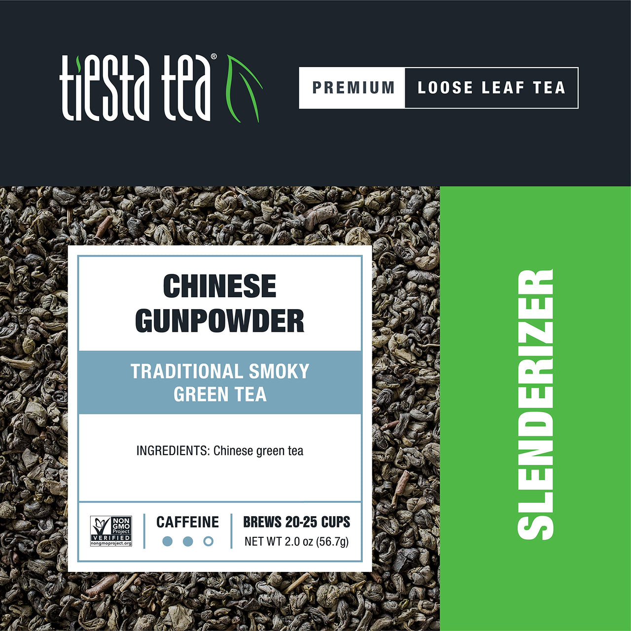 Tiesta Tea - Chinese Gunpowder, Loose Leaf Traditional Smoky Green Tea, Medium Caffeine, Hot & Ice Tea, 1.8 oz Pouch - 25 Cups, Natural, Unsweetened, No Sugar, Green Tea Loose Leaf