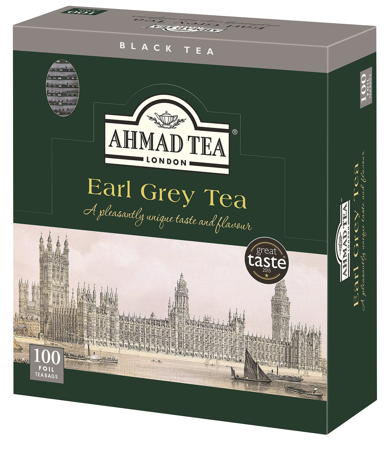 Ahmad Tea Earl Grey foil teabags, 100 Count