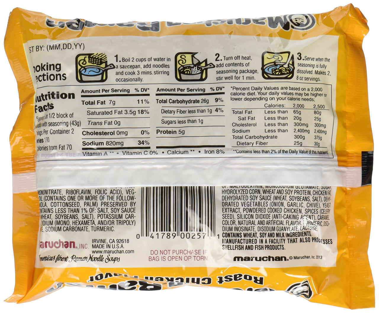 Maruchan Ramen Noodle Soup, Roasted Chicken, 3 oz
