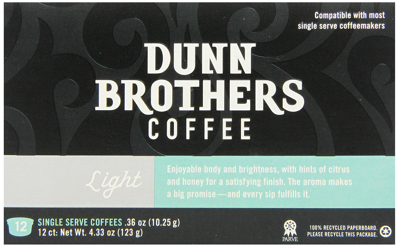 Dunn Brother's  Single Serve Coffee, Light Blend, 12 Count (Pack of 6)